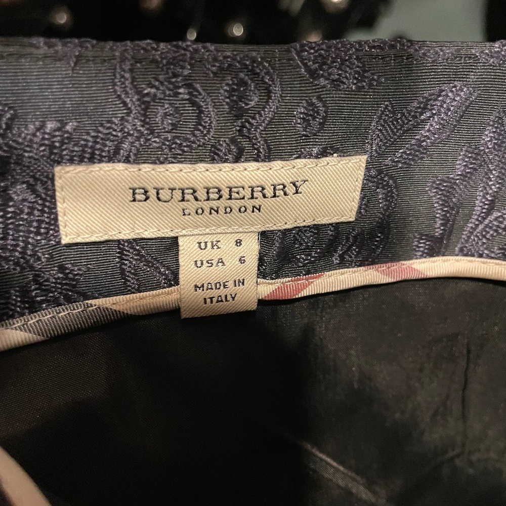 Burberry Black Floral Skirt